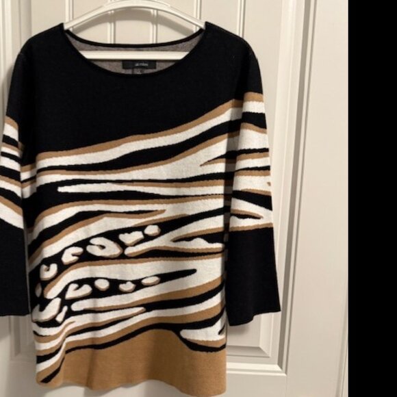 ALI MILES SCOOP NECK SWEATER CONTEMPORARY WAVE DESIGN SIZE LARGE - Picture 1 of 4